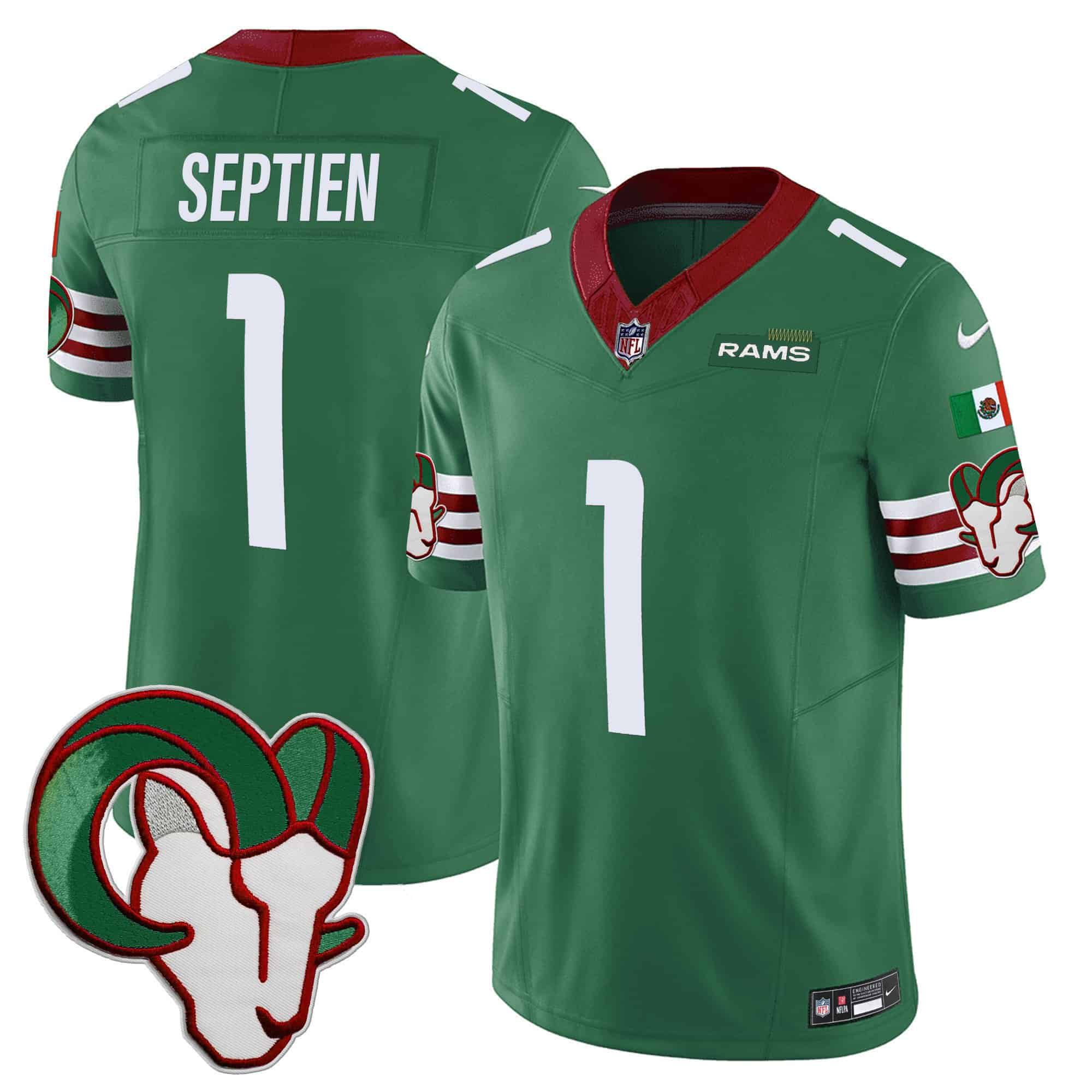 Men Los Angeles Rams #1 Septien Green 2024 Nike Mexico Vapor Limited NFL Jersey->indianapolis colts->NFL Jersey